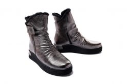 MANITU 990153-92 silber, botki damskie. Szare botki damskie Manitu, na zimę, bez obcasa, bez zapięcia. Za 484.90 zł.