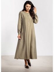 Awama Sukienka w kolorze oliwkowym rozmiar: M. Brązowe sukienki damskie Awama, m, bez wzorów, z tkaniny, bez kołnierzyka, bez ramiączek, maxi. Za 164.99 zł.