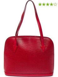 Louis Vuitton Skórzana torebka w kolorze czerwonym - 38 x 30 x 10 cm rozmiar: onesize. Czerwone torebki klasyczne damskie Louis Vuitton, bez wzorów, z materiału, bez dodatków. Za 2,696.99 zł.