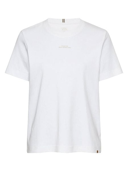 Camel Active Koszulka w kolorze białym rozmiar: L. Białe bluzki damskie Camel Active, l, bez wzorów, z bawełny, bez kołnierzyka, bez ramiączek. Za 73.99 zł.