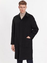 Calvin Klein Płaszcz wełniany K10K111601 Czarny Regular Fit. Czarne płaszcze męskie CALVIN KLEIN, m, bez wzorów, z syntetyku. Za 1,899.00 zł.