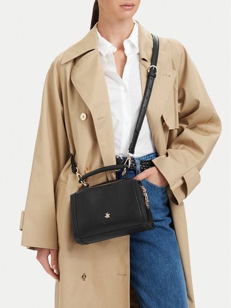 Beverly Hills Polo Club Torebka EO-BHPC-C-019-10 Czarny. Czarne torebki klasyczne damskie Beverly Hills Polo Club, bez wzorów, ze skóry, bez dodatków. Za 189.99 zł.