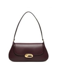 Calvin Klein Torebka Hardware Flap Shoulder Bag LV04F3146G Bordowy. Czerwone torebki klasyczne damskie CALVIN KLEIN, bez wzorów, ze skóry, bez dodatków. Za 519.99 zł.