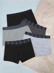 Bokserki Classic 5 pack - szary. Szare bokserki męskie Sinsay, bez wzorów, z bawełny. Za 49.99 zł.