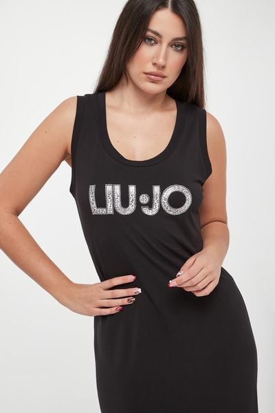 Sukienka damska z logo LIU JO. Sukienki damskie Liu Jo, s, bez wzorów, bez kołnierzyka, bez ramiączek. Za 469.00 zł.