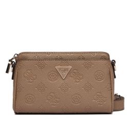 Torebka Guess. Brązowe listonoszki damskie Guess, z aplikacjami, bez dodatków. Za 549.99 zł.