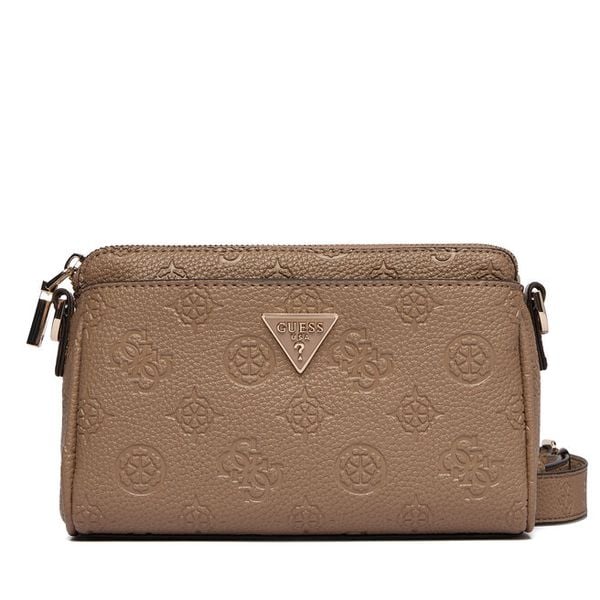 Torebka Guess. Brązowe listonoszki damskie Guess, z aplikacjami, bez dodatków. Za 549.99 zł.