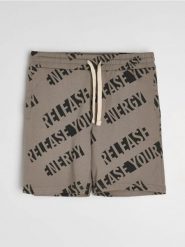 Szorty z napisem Release Your Energy - szary. Szare szorty męskie Sinsay, bez kołnierzyka. Za 29.99 zł.