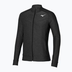 Kurtka tenisowa męska Mizuno Training czarna 62GC101309. Czarne kurtki męskie Mizuno, l, bez wzorów, z elastanu, eleganckie, bez kaptura. Za 139.99 zł.