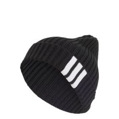 Czapka typu beanie z 3 paskami. Białe czapki męskie Adidas, bez wzorów, z dzianiny, eleganckie. Za 109.00 zł.