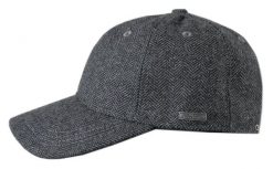 Jesienno Zimowa Czapka z Daszkiem, z Wełną, Jodełka - Pako Jeans - Stalowa. Szare czapki męskie Pako Jeans, na zimę, bez wzorów, z jeansu. Za 59.00 zł.