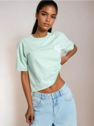 Bawełniana koszulka z nadrukiem wakacyjnym Hawaii - zielony. Zielone t-shirty damskie Sinsay, l, bez wzorów, z bawełny, bez kołnierzyka. Za 19.99 zł.
