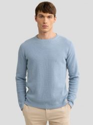 Sweter męski bawełniany błękitny Neilon 400. Niebieskie swetry męskie Big Star, l, bez wzorów, z bawełny, bez kołnierzyka. W wyprzedaży za 99.99 zł.