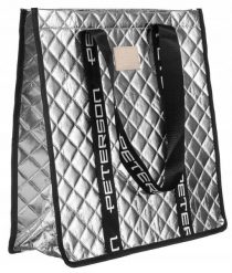 Torba pikowana Peterson PTN RSPV 003 srebrna. Szare shopper bag damskie Peterson, bez wzorów, z materiału, duże, pikowane, bez dodatków. Za 29.80 zł.