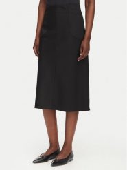 HUGO Spódnica midi Rasiana 50564165 Czarny Regular Fit. Czarne spódniczki damskie Hugo, bez wzorów, z syntetyku, midi. Za 764.99 zł.