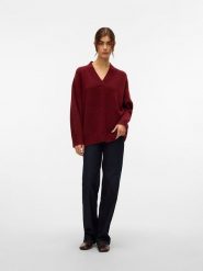 Vero Moda Sweter w kolorze bordowym rozmiar: M. Czerwone swetry klasyczne damskie Vero Moda, m, z wełny, bez kołnierzyka. Za 95.92 zł.