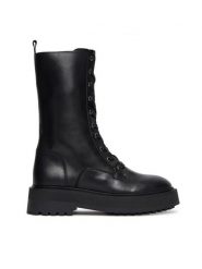 Aeronautica Militare Trapery 252SC0313DPL00254 Czarny. Czarne trapery damskie AERONAUTICA MILITARE, ze skóry, bez obcasa. Za 859.99 zł.