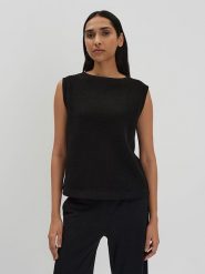 Someday. Top w kolorze czarnym rozmiar: 42. Czarne topy damskie Someday, bez wzorów, bez kołnierzyka. Za 100.99 zł.