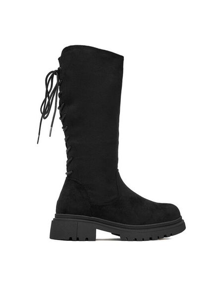 DeeZee Kozaki CEO-CS5819-24 Czarny. Czarne kozaki dziewczęce DeeZee, bez wzorów, z materiału, bez obcasa. Za 159.99 zł.