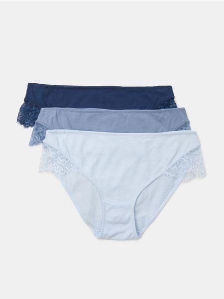 Bawełniane figi z koronką 3 pack - fioletowy. Fioletowe figi damskie Sinsay, l, bez wzorów, z bawełny. Za 25.99 zł.