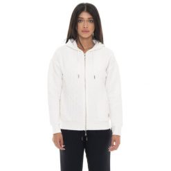 Leone 1947 Braid Damen, Bluza z geflochtenem Stoff, Kapuze, Reißverschluss. Białe bluzy bez kaptura damskie LEONE 1947 APPAREL, z bawełny. W wyprzedaży za 157.01 zł.