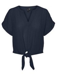 Vero Moda Koszulka w kolorze czarnym rozmiar: M. Niebieskie bluzki damskie Vero Moda, m, bez wzorów, z wiskozy, klasyczne, bez kołnierzyka, bez ramiączek. Za 118.56 zł.