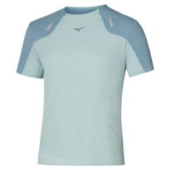 Koszulka Mizuno Tech Light. Niebieskie t-shirty sportowe męskie Mizuno, z materiału, bez ramiączek, do biegania. Za 169.99 zł.