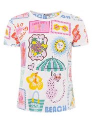 Zwillingsherz Koszulka "Beach" ze wzorem rozmiar: XL. Bluzki damskie Zwillingsherz, xl, bez wzorów, bez kołnierzyka. Za 123.25 zł.