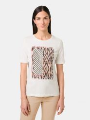 Gerry Weber Koszulka w kolorze kremowo-beżowo-brązowym rozmiar: 48. Brązowe bluzki damskie Gerry Weber, bez wzorów, z bawełny, bez kołnierzyka, bez ramiączek. Za 109.78 zł.