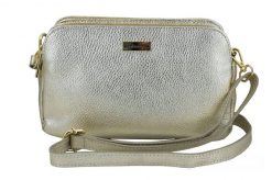 Listonoszka metalizowana BARBERINI'S 978-17 złota. Żółte shopper bag damskie Barberinis, bez wzorów, ze skóry, małe, bez dodatków. Za 229.99 zł.