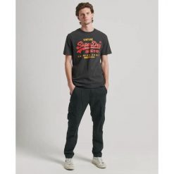 Klasyczny T-shirt Superdry Vintage Logo Heritage. Szare t-shirty męskie Superdry., s, bez wzorów, prążkowane, bez kołnierzyka. Za 181.80 zł.