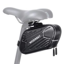 Torba rowerowa pod siodełko Wozinsky wodoodporna 1,5 L czarny. Czarne torebki klasyczne damskie Wozinsky, bez wzorów, z gumy, bez dodatków. Za 68.99 zł.