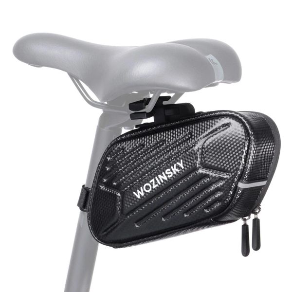 Torba rowerowa pod siodełko Wozinsky wodoodporna 1,5 L czarny. Czarne torebki klasyczne damskie Wozinsky, bez wzorów, z gumy, bez dodatków. Za 68.99 zł.