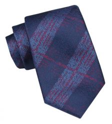 Krawat Męski, Klasyczny - ALTIES - Granat, Duży Wzór. Niebieskie krawaty i muchy męskie Alties, bez wzorów, z tkaniny, eleganckie. Za 49.00 zł.