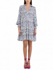 Replay Sukienka w kolorze biało-niebiesko-różowym rozmiar: S. Białe sukienki damskie Replay, s, bez wzorów, bez kołnierzyka, bez ramiączek, mini. Za 384.95 zł.