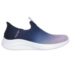 Buty Skechers Slip-ins Ultra flex 3.0 - Beauty Blend 150183-NVLV niebieskie. Niebieskie buty sportowe na co dzień damskie bez wzorów, trekkingowe. Za 613.11 zł.