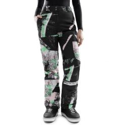 Spodnie snowboardowe damskie P1-W Groot. Brązowe spodnie materiałowe damskie SIROKO, bez wzorów, z elastanu, sportowe. Za 511.00 zł.