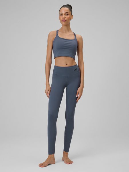 4F Legginsy do jogi szybkoschnące damskie - fioletowe XL. Fioletowe legginsy damskie 4f, xl, bez wzorów, z włókna. Za 149.99 zł.