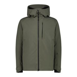 Kurtka narciarska z kapturem CMP. Zielone kurtki męskie CMP, na zimę, m, bez wzorów, sportowe, z kapturem. W wyprzedaży za 399.99 zł.
