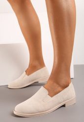 Beżowe Mokasyny Loafersy z Imitacji Zamszu Valtoria. Brązowe mokasyny damskie Born2be. Za 64.99 zł.