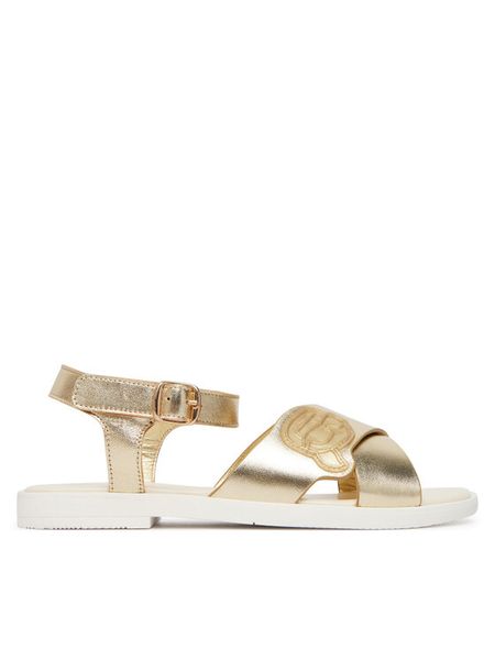 KARL LAGERFELD Sandały Z31256 S Złoty. Żółte sandały dziewczęce Karl Lagerfeld, ze skóry, bez zapięcia. Za 294.99 zł.