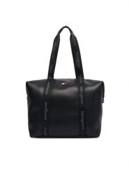 Tommy Jeans Torebka Tjw Daily Elevated Tote AW0AW19046 Czarny. Czarne torebki klasyczne damskie Tommy Jeans, bez wzorów, z jeansu, bez dodatków. Za 449.99 zł.