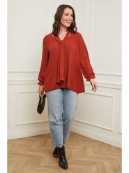 Curvy Lady Bluzka w kolorze czerwonobrązowym rozmiar: 48/50. Czerwone bluzki damskie Curvy Lady, bez wzorów, klasyczne, bez kołnierzyka, bez ramiączek. Za 87.95 zł.