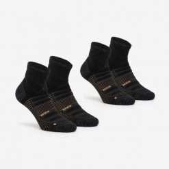 Skarpety turystyczne Quechua Hike 900 długie x2. Zielone skarpetki damskie QUECHUA, bez wzorów, z elastanu. Za 79.99 zł.