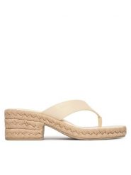 Calvin Klein Klapki Block Heel Espa 50 Thong Lth HW0HW02902 Beżowy. Brązowe klapki damskie CALVIN KLEIN, bez wzorów, ze skóry, bez obcasa. Za 529.99 zł.