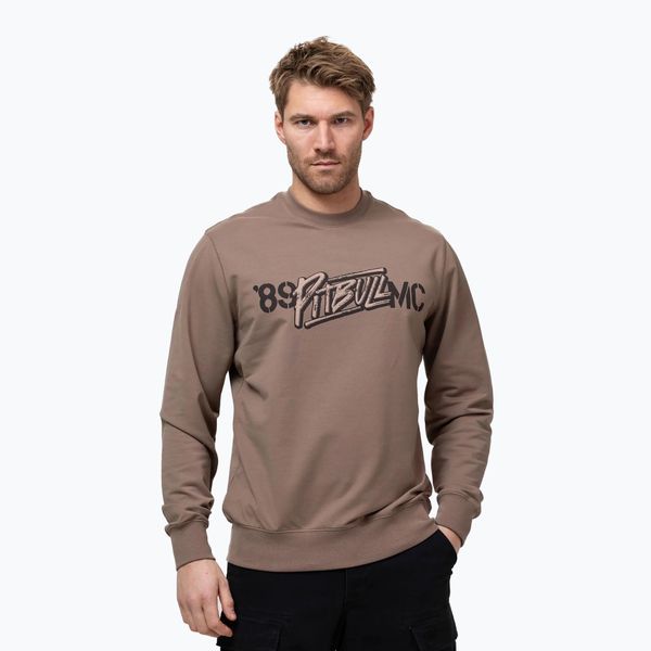 Bluza męska Pitbull MC Crewneck Sweatshirt. Brązowe bluzy bez kaptura męskie PITBULL, l, z bawełny. Za 179.99 zł.