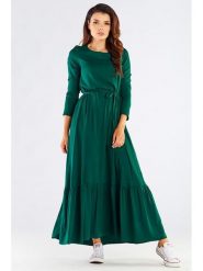 Awama Sukienka w kolorze zielonym rozmiar: L/XL. Zielone sukienki damskie Awama, l, bez wzorów, bez kołnierzyka, bez ramiączek, maxi. Za 149.66 zł.