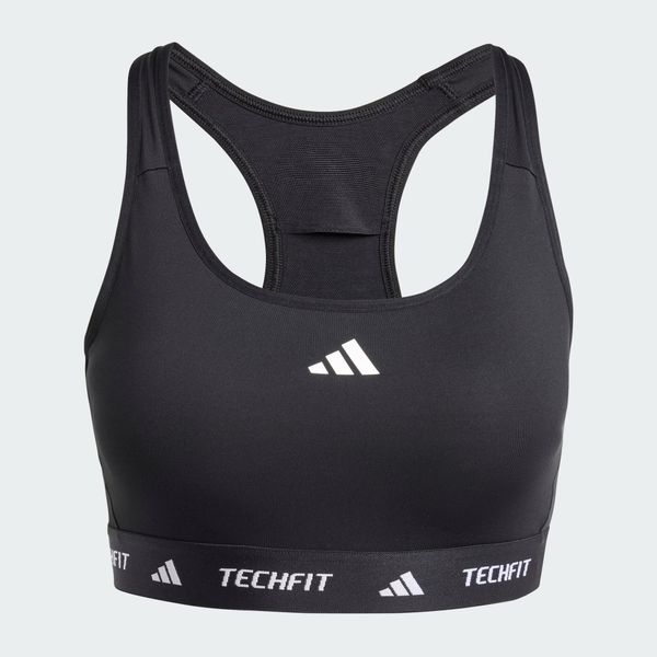 Biustonosz TECHFIT. Czarne biustonosze Adidas, bez wzorów, z elastanu. Za 179.00 zł.