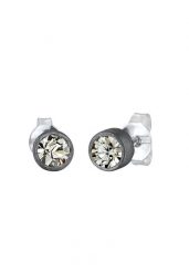 KUZZOI Męskie kolczyki sztyfty okrągłe nowoczesne Basic z kryształami w srebrze próby 925 Sterling Silver Biżuteria męska 1 ct. Szara biżuteria dla mężczyzn KUZZOI, srebrne. Za 152.14 zł.