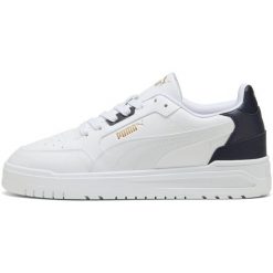 Buty sportowe Puma Shuffle Downtown. Białe buty sportowe na co dzień damskie Puma, bez wzorów, z materiału, trekkingowe. Za 195.99 zł.